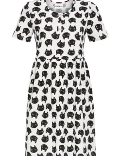 RINGELLA Nachthemd mit Knopfleiste "Black Cats" 3211026 | Champagner