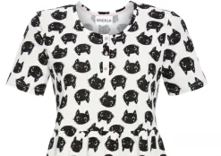 RINGELLA Nachthemd mit Knopfleiste "Black Cats" 3211026 | Champagner