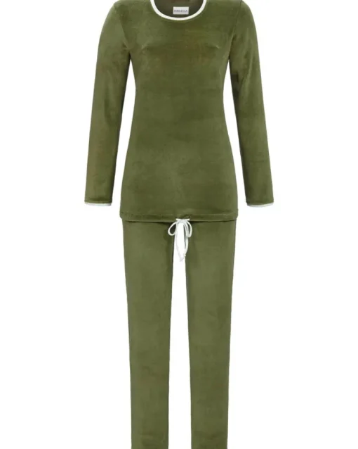 RINGELLA Pyjama mit Stretchfrottee "Cloud" 4518208 | Olivgrün