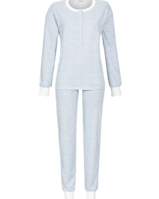 RINGELLA Pyjama mit Strickbündchen "Striped" 4511207 | Himmelblau