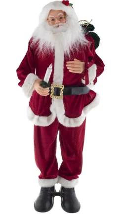 Santa Clause Weihnachtsmann Dekofigur mit Ton & Bewegung | 90 cm