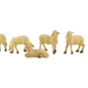 Schafe für Weihnachtskrippe - 6-tlg. Tierset Cremeweiß 4-6 cm | 78037