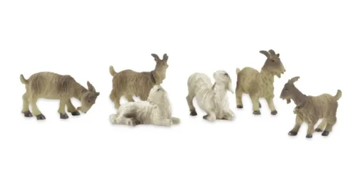 Schafe und Ziegen für Weihnachtskrippe - 6-tlg. Tierset Größe 2-4 cm | 78034