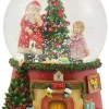 Schneekugel Spieluhr "Weihnachtsmann mit Weihnachtsbaum" 14 cm - 72284 | Adventsdeko