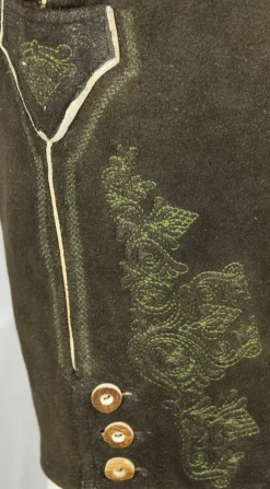 SCHWEIGERT´s Kurze Hirsch Lederhose Hector mit Träger - Moor Dunkelbraun | Exklusiv von MADDOX