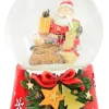 Spieluhr Schneekugel "Weihnachtsmann mit Hase" 14,5 cm | 74845 - Adventsdekoration