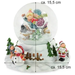 Spieluhr Schneekugel "Winterkinder" mit Musik 15,5 x 15,5 cm | 12610 - Adventsdekoration