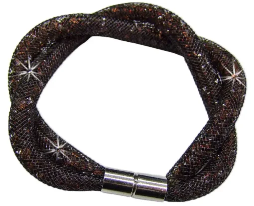 Stardust Armband zweireihig gedreht Dunkelbraun