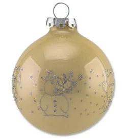 Thüringer Glasdesign Weihnachtskugel-Set 16-tlg. - Pastell mit Glitzer Dekor Lustige Schneemänner -