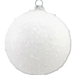 Thüringer Glasdesign Weihnachtsbaumkugeln "Schneeball" Ø 8 cm (3 Stück) - Weiß | Glaskugeln Made in