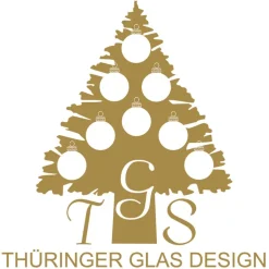 Thüringer Glasdesign Weihnachtsbaumkugel Ø 8 cm (3 Stück) - Perlentau Gold | Glas Christbaumkugeln M
