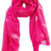 Trachten Halstuch Schal Uni mit Glitter Hirsch - Pink
