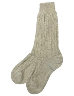 Trachten Shopper Socken mit Zopfmuster - Trachtenstrümpfe | Natur