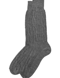 Trachten Shopper Socken mit Zopfmuster - Trachtenstrümpfe | Dunkelgrau