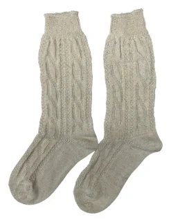 Trachten Shopper Socken mit Zopfmuster - Trachtenstrümpfe | Natur