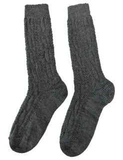 Trachten Shopper Socken mit Zopfmuster - Trachtenstrümpfe | Dunkelgrau