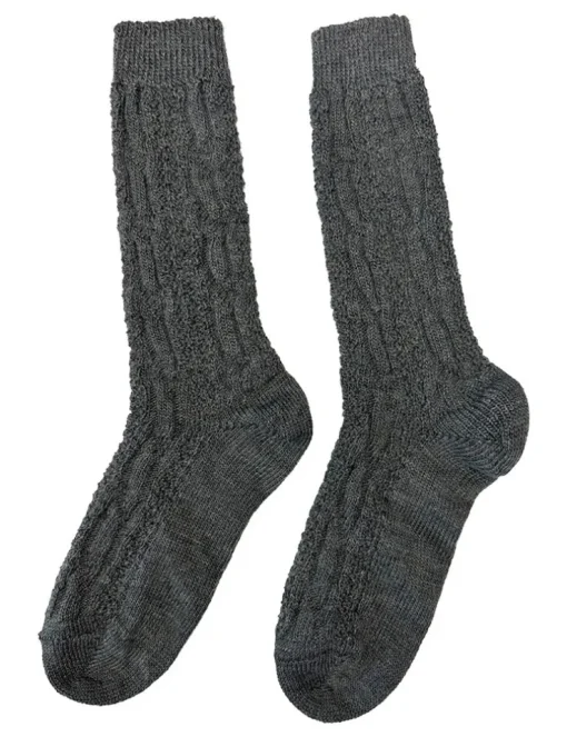 Trachten Shopper Socken mit Zopfmuster - Trachtenstrümpfe | Dunkelgrau