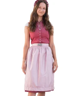 Turi Damen Dirndl "Charlotte" Hochgeschlossen | Rosa Rot - 65cm