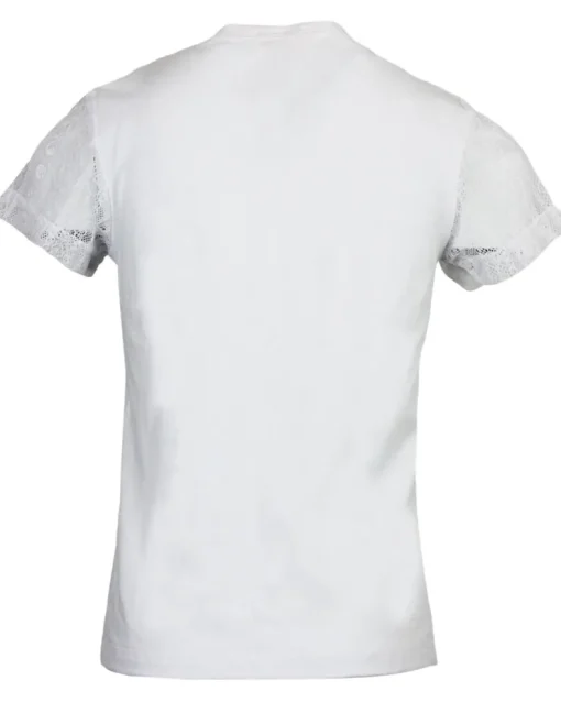 Turi Kinder Shirt "Anna" mit Spitzenarm | Weiß