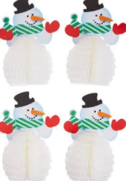 Wabenball Schneemann 4Stk./15cm