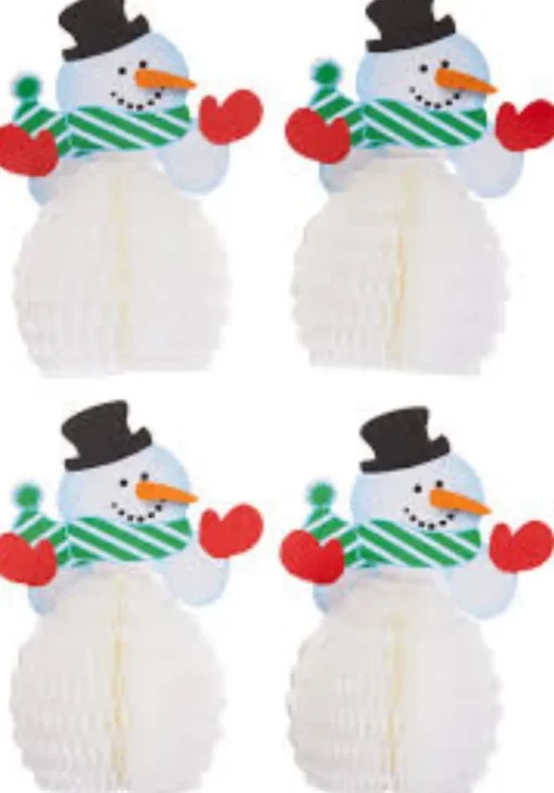 Wabenball Schneemann 4Stk./15cm