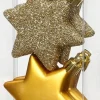 Weihnachtskugeln Gold Kunststoff Stern 6cm/8Stk. bruchsicher