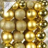 Weihnachtskugeln Gold Kunststoff 4cm+6cm/50Stk. Bruchsicher