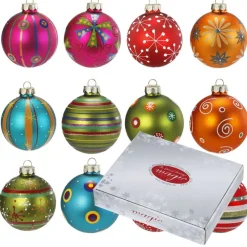 Weihnachtskugeln MilleFiori aus Glas Ø 8cm / 12 Stück von Inge-Glas