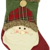 XL Nikolaus Stiefel Weihnachtsstrumpf zum Befüllen 45 cm - 3D Weihnachtsmann Santa