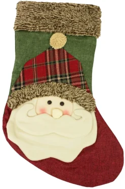 XL Nikolaus Stiefel Weihnachtsstrumpf zum Befüllen 45 cm - 3D Weihnachtsmann Santa